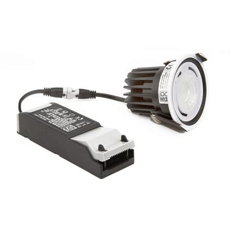 Polished Chrome Fire Rated Fixed Led Downlights Dimmable Silver Led