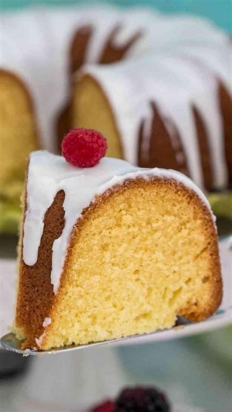 This is a quick and easy cake! a gorgeous slice of Vanilla Bundt Cake with vanilla glaze ...