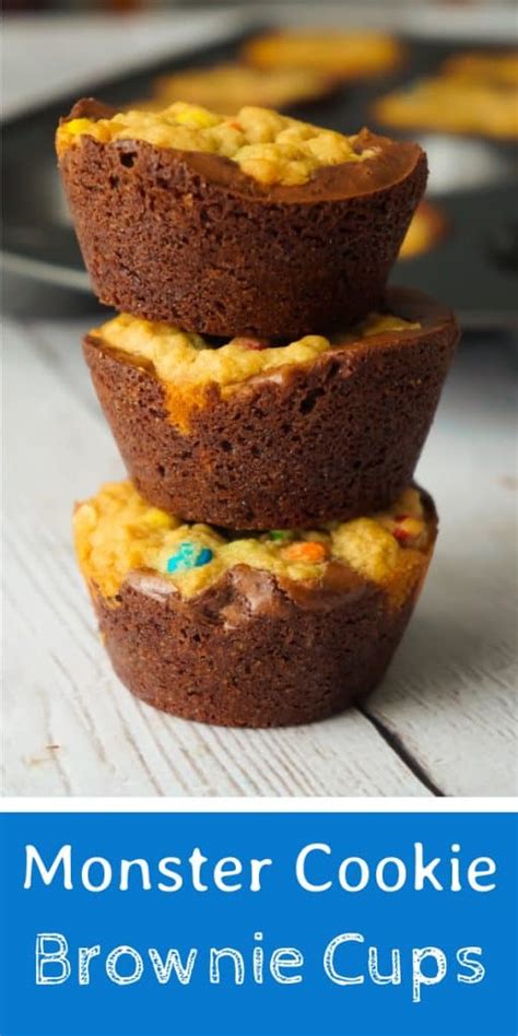 Fast easy buttercream cookie monster cupcakes. Monster Cookie Brownie Cups - This is Not Diet Food