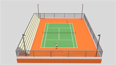 3d Cartoon Tennis Court Scene Turbosquid 1458055