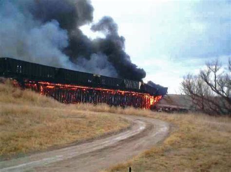 Sharon Springs Kansas Usa Burning Train Bridge Train Pictures