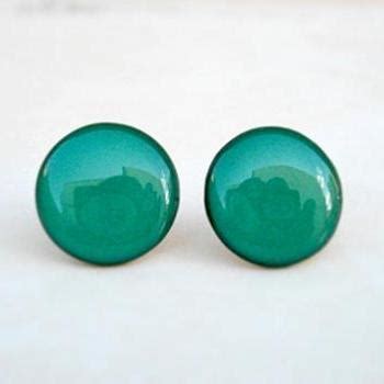 Teal Earring Studs Green Stud Earrings Small Earrings Handmade By