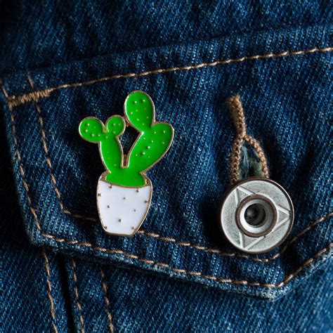 Mini Cactus Enamel Pin Badge By Paper Craze