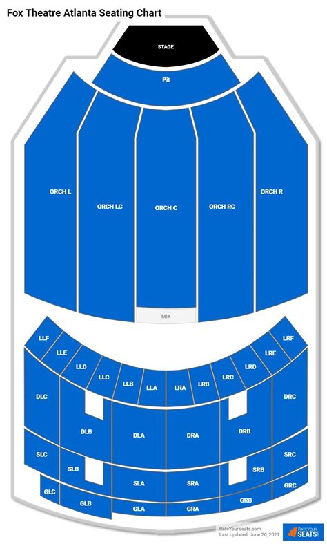 Seat Number Fox Theater Atlanta Seating Chart With Numbers