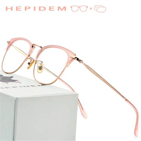 acetate prescription glasses frame women rose gold round eyeglasses female spectacles 2018 men