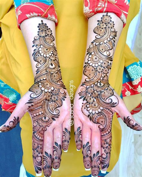 Beautiful Front And Back Hand Mehndi Designs For Bridal