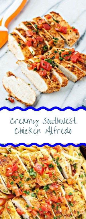 Southwest chicken linguine alfredo is easy, creamy and delicious. Pin on Favorite Food~