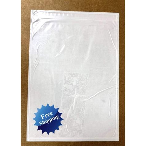 500 7 X 10 Clear Packing List Enclosed Envelopes Plain Face Back