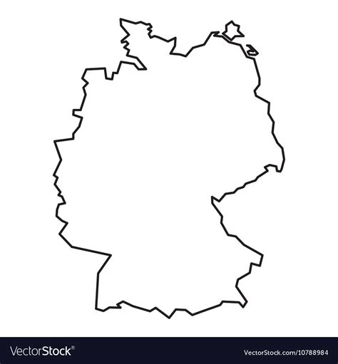 Black Contour Map Of Germany Royalty Free Vector Image