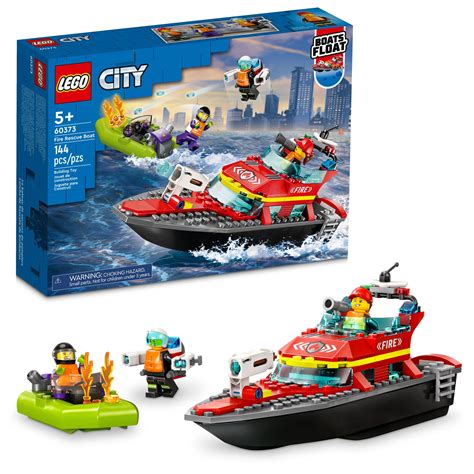 Lego City Fire Rescue Boat 60373 Toy Boat That Floats On Water For