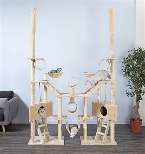 Go Pet Club Cat Tree And Condo Scratching Post Tower Beige 106