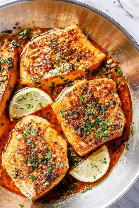 Dried basil, crushed 1/8 tsp. Lemon Garlic Butter Baked Cod Fillets in 2020 | Baked cod ...