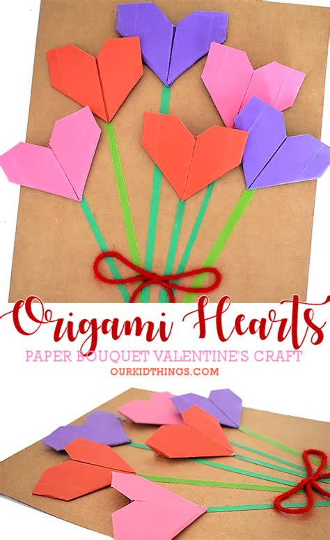 Origami Heart Bouquet Card Our Kid Things