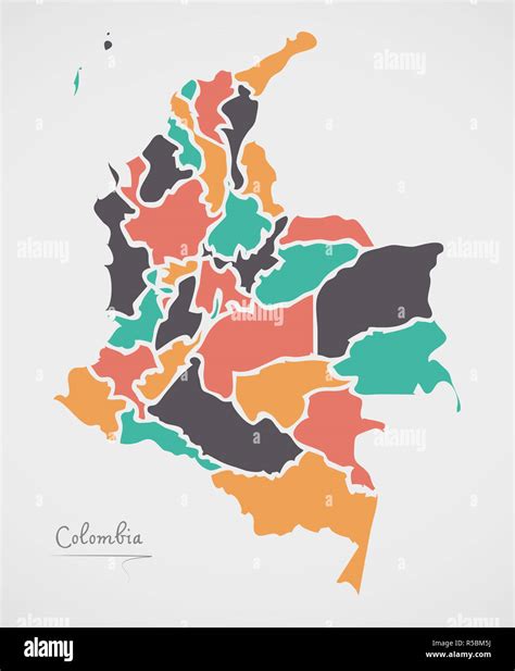 Mapa De Colombia Por Regiones Fotografías E Imágenes De Alta Resolución