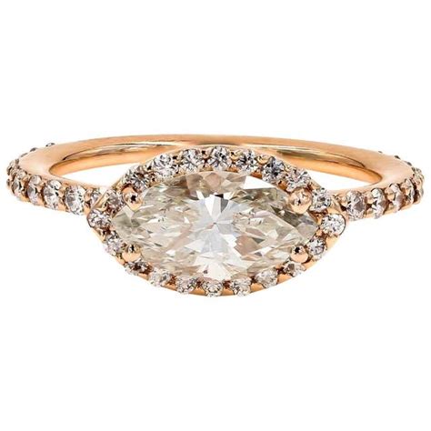 Gia Certified 151cts Marquise And Ideal Cut Round Diamond Ring In