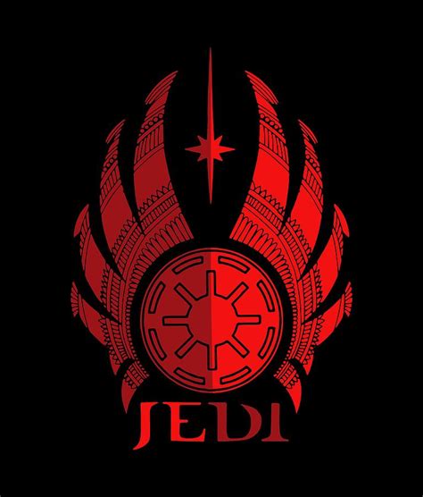 Jedi Symbol Star Wars Art Red Mixed Media By Studio Grafiikka