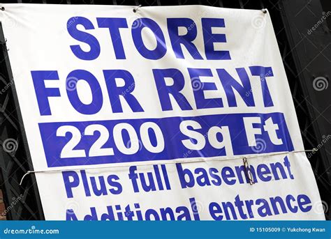 Store For Rent Sign Stock Image Image Of Store Rental 15105009