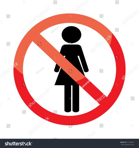No Woman Entry Sign On White Background Royalty Free Stock Vector