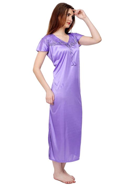 Buy Boosah Womens Moove Color Satin Solid Nighty And Robe Online ₹649 From Shopclues