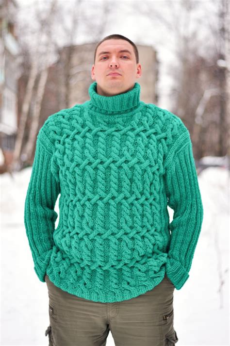 Discount knitted clothing for men handmade work green | Etsy