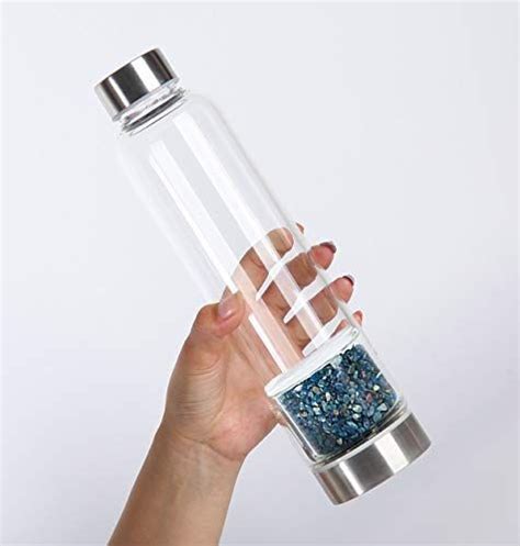 Jic Gem Kyanite Crystal Water Bottle Glass Stainless Steel This Crystal Elixir Water Bottles