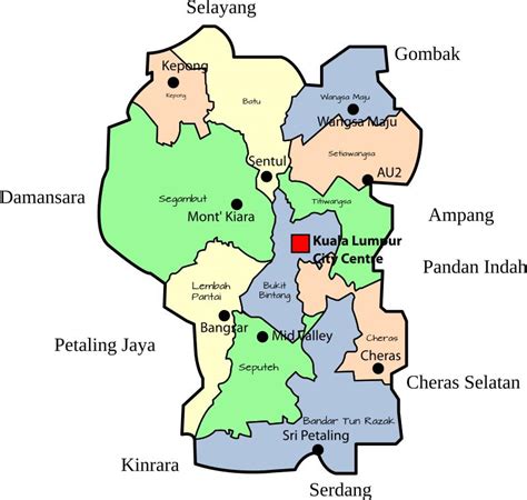 Plan Et Carte Des Quartiers De Kuala Lumpur Kl Districts Et