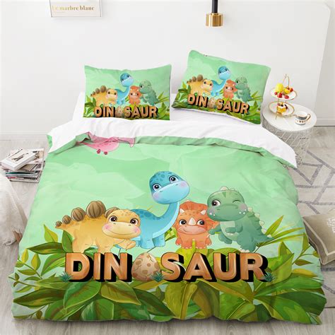 Jurassic Park Quilt Cover Three Piece Set Of Foreign Trade Bedding Lovely Dinosaur Customized