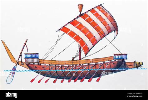 Ancient Egyptian Sailing Warship 12th Century Bc Stock Photo Alamy