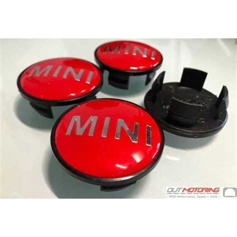 Wheel Center Caps Mini Red Set Of 4 Mini Cooper Accessories Mini