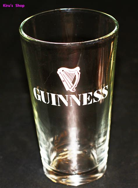 Guinness Irish Beer 16 Oz Glass Clear Glass Inscribe Guinness
