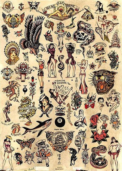 Sailor Jerry Tattoo Flash Poster Print 24x36 Free Shipping In Us