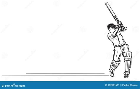 Cricket Logo Cricket Vector Sketch Drawing Of Legend Batsman Of India