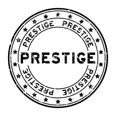 Grunge Black Prestige Word With Star Icon Round Rubber Stamp On White