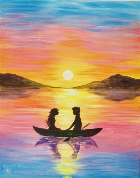 Pull yellow outwards from the edges of the sun toward the edge of the canvas. Watercolor Sunset For Beginners at PaintingValley.com ...