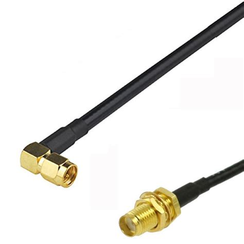 Rg174 Cable Sma Male Plug Right Angle To Sma Female Jack Bulkhead Coax