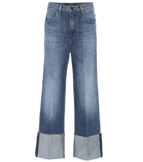 J Brand Denim Joan Cropped Wide Leg Jeans In Blue Lyst