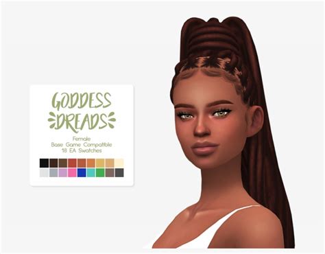 After Adding Maxis Match Colors And Textures Sims 4 Dreads Hair Cc Png