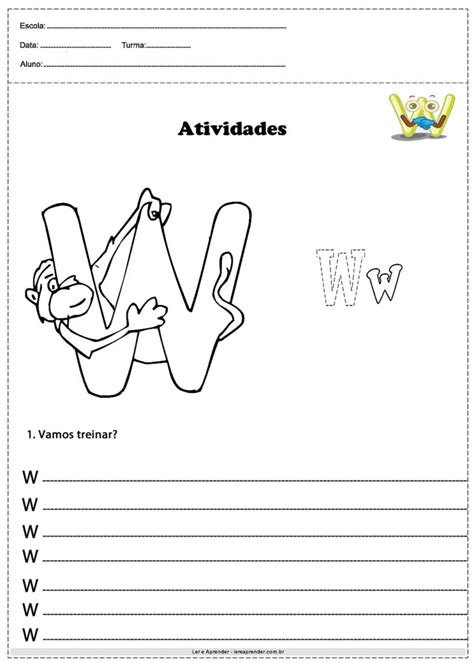 Atividades Com A Letra W Para Imprimir Atividades Educativas