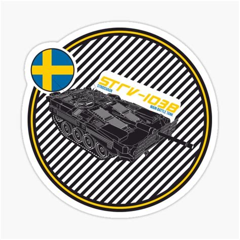 Strv 103b Swedish Main Battle Tank Print On Light Sticker For Sale By