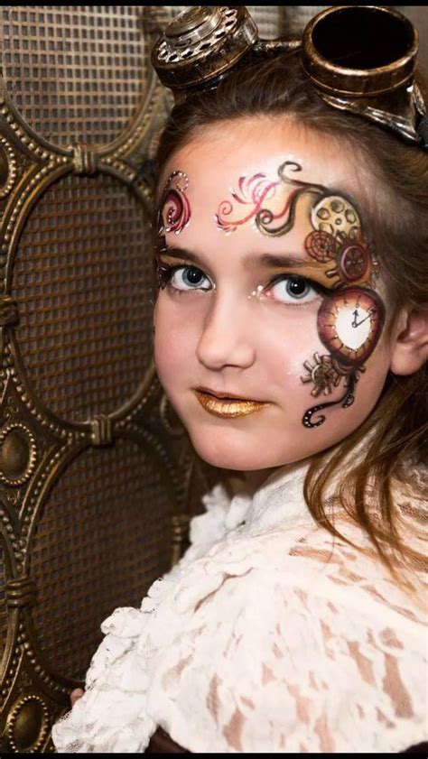 Steampunk Makeup Guide Face Painting For A Cool Gear And Clock Effect