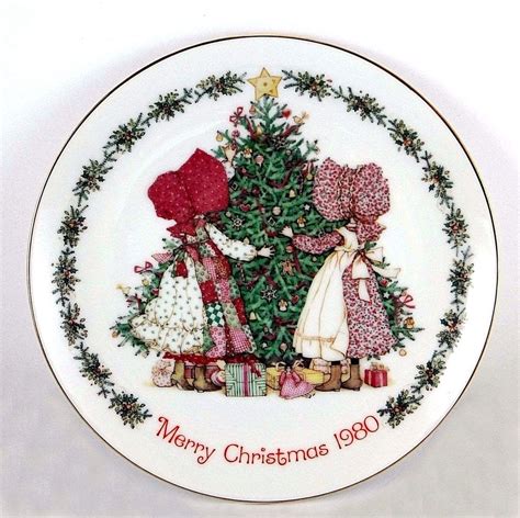 holly hobbie merry christmas 1980 commemorative edition collectors plate americangreetingscorp