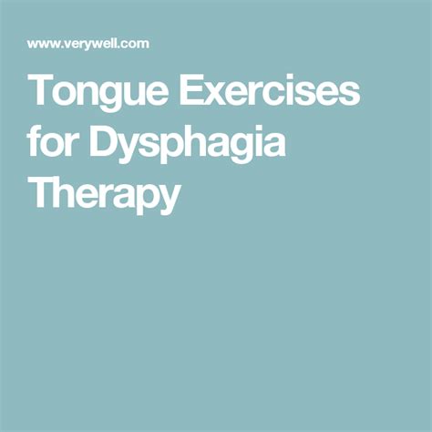 A Few Tongue Exercises To Do In Dysphagia Therapy Dysphagia Therapy