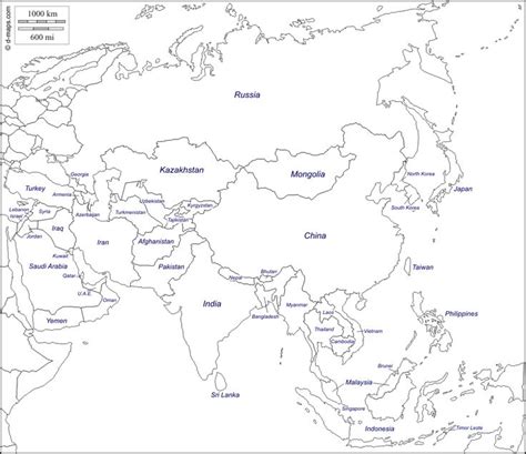 Blank Political Map Of Asia