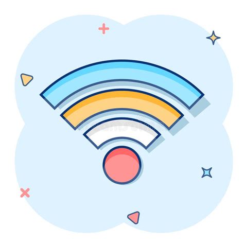 Wifi Internet Icon In Comic Style Wi Fi Wireless Technology Vector