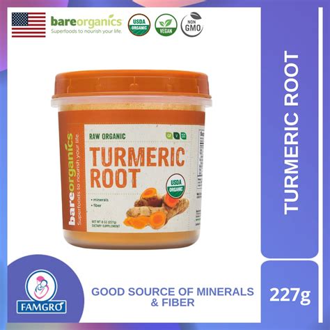 Bareorganics Raw Organic Turmeric Curcumin Root Powder Oz Shopee