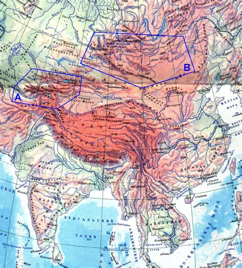 Physical Map Of Central And Southern Asia Showing The Study Areas A