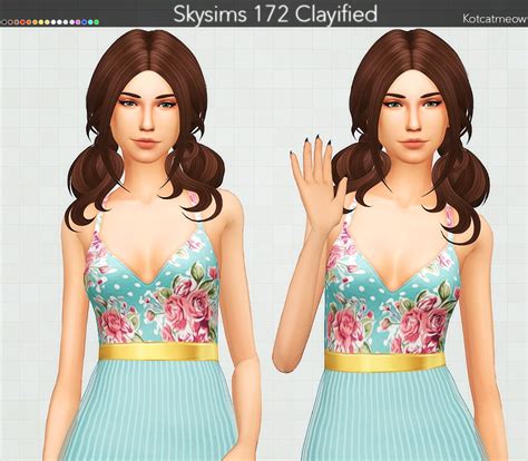 Kot Cat Skysims 172 Hair Clayified Sims 4 Hairs