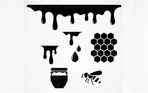 Honey Drips Honeycomb Dripping Illustration Par Svg Den · Creative Fabrica