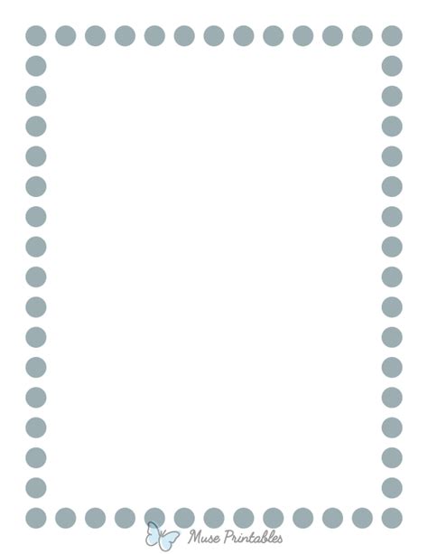printable blue gray thick dotted line page border