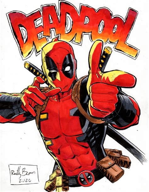 deadpool by reilly brown in reilly brown s marvel comic art gallery room